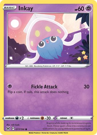 Inkay Lost Origin Pokemon Card