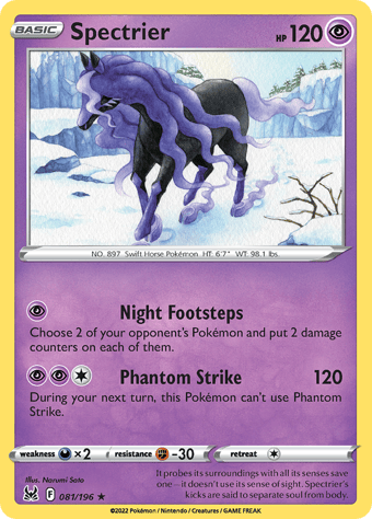 Spectrier Lost Origin Pokemon Card