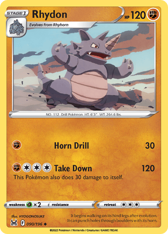 Rhydon Lost Origin Pokemon Card