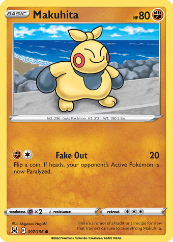 Makuhita Lost Origin Pokemon Card