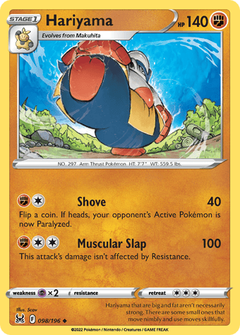 Hariyama Lost Origin Pokemon Card