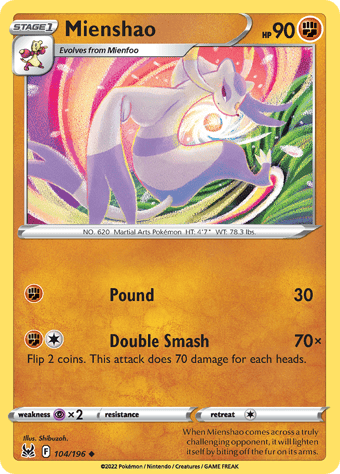 Mienshao Lost Origin Pokemon Card