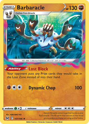 Barbaracle Lost Origin Pokemon Card