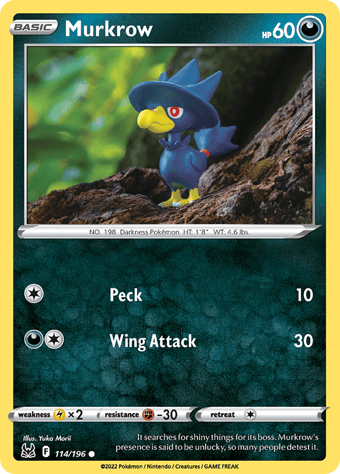 Murkrow Lost Origin Pokemon Card