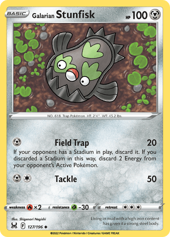 Galarian Stunfisk Lost Origin Pokemon Card
