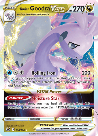 Hisuian Goodra VSTAR Lost Origin Pokemon Card