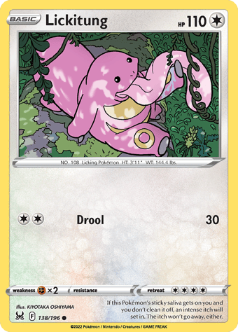 Lickitung Lost Origin Pokemon Card