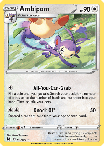 Ambipom Lost Origin Pokemon Card