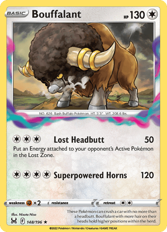 Bouffalant Lost Origin Pokemon Card