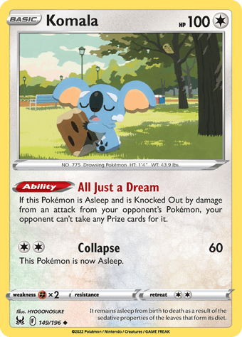 Komala Lost Origin Pokemon Card