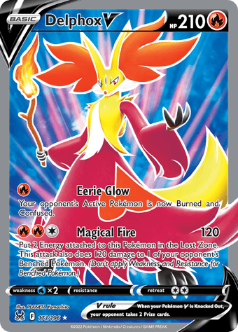 Delphox V Lost Origin Pokemon Card
