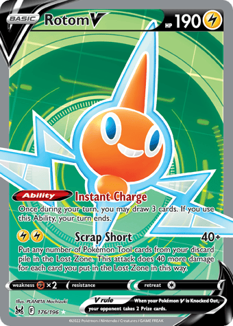 Rotom V Lost Origin Pokemon Card