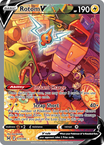 Rotom V Lost Origin Pokemon Card