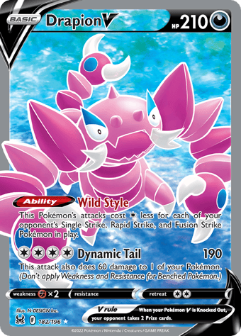Drapion V Lost Origin Pokemon Card