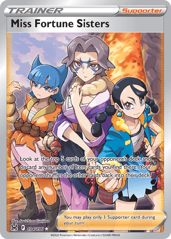 Miss Fortune Sisters Lost Origin Pokemon Card