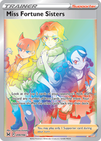 Miss Fortune Sisters Lost Origin Pokemon Card