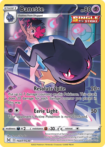 Banette Lost Origin Pokemon Card