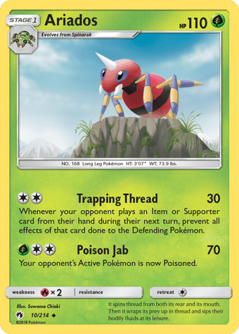 Ariados Lost Thunder Pokemon Card