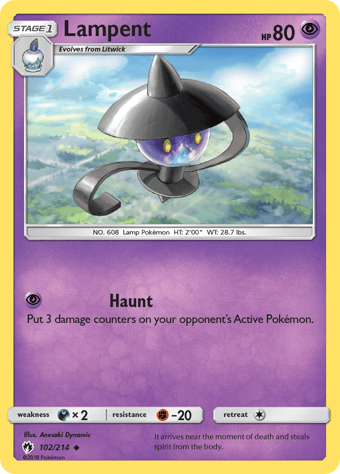 Lampent Lost Thunder Pokemon Card