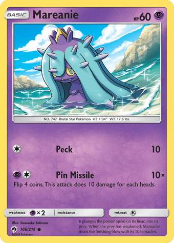 Mareanie Lost Thunder Pokemon Card