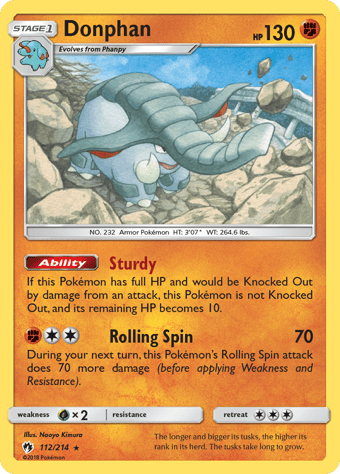 Donphan Lost Thunder Pokemon Card