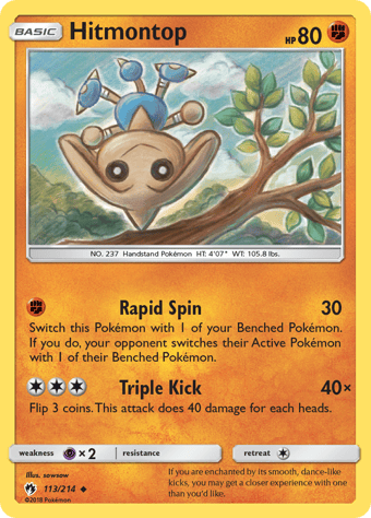 Hitmontop Lost Thunder Pokemon Card