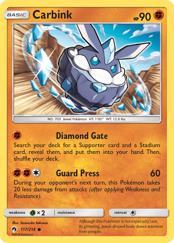 Carbink Lost Thunder Pokemon Card