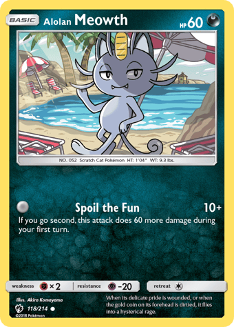 Alolan Meowth Lost Thunder Pokemon Card