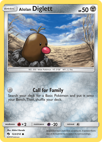 Alolan Diglett Lost Thunder Pokemon Card