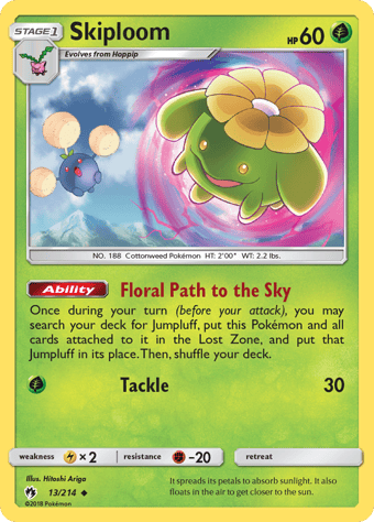 Skiploom Lost Thunder Pokemon Card