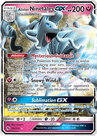 Alolan Ninetales-GX Lost Thunder Pokemon Card