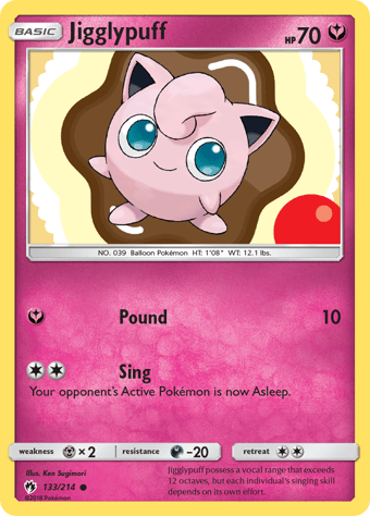 Jigglypuff Lost Thunder Pokemon Card