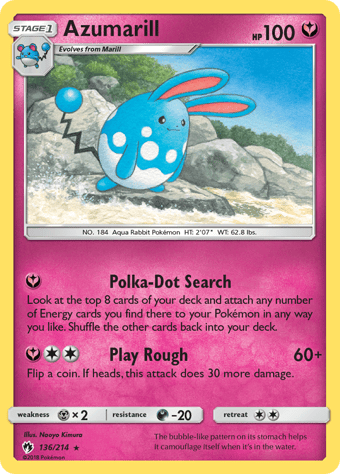 Azumarill Lost Thunder Pokemon Card