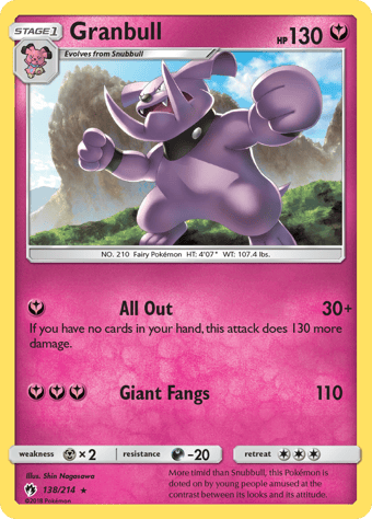 Granbull Lost Thunder Pokemon Card