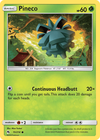 Pineco Lost Thunder Pokemon Card