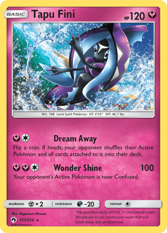 Tapu Fini Lost Thunder Pokemon Card