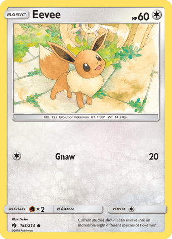 Eevee Lost Thunder Pokemon Card