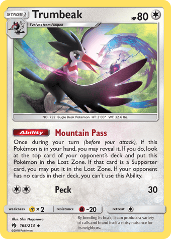 Trumbeak Lost Thunder Pokemon Card