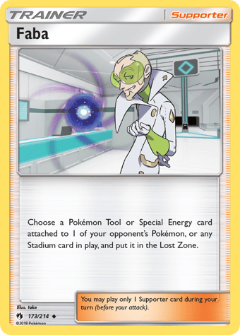 Faba Lost Thunder Pokemon Card