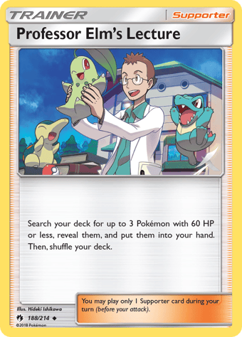 Professor Elm's Lecture Lost Thunder Pokemon Card Professor Elm's Lecture Lost Thunder Pokemon Card