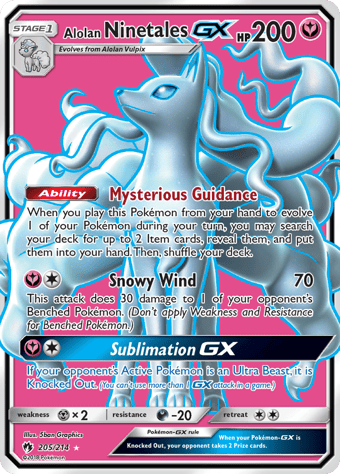 Alolan Ninetales-GX Lost Thunder Pokemon Card