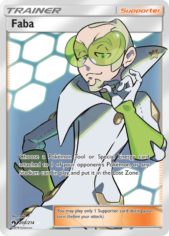 Faba Lost Thunder Pokemon Card