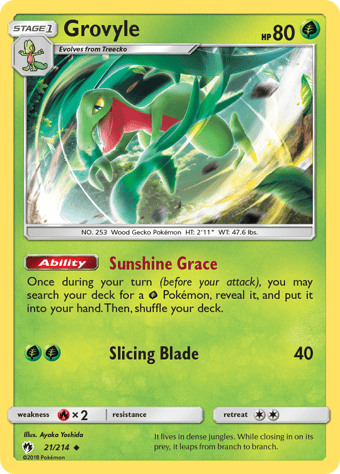 Grovyle Lost Thunder Pokemon Card