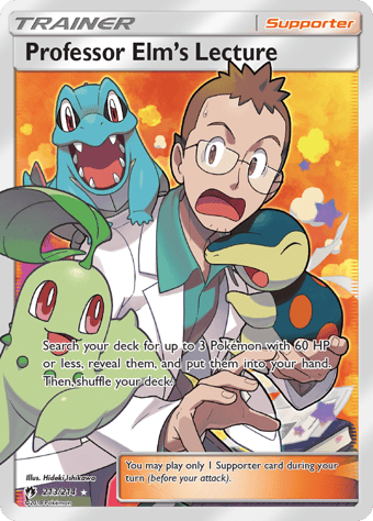 Professor Elm's Lecture Lost Thunder Pokemon Card