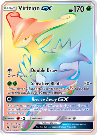 Virizion-GX Lost Thunder Pokemon Card