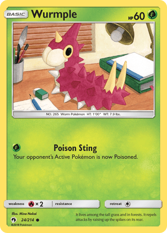 Wurmple Lost Thunder Pokemon Card