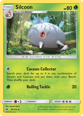 Silcoon Lost Thunder Pokemon Card