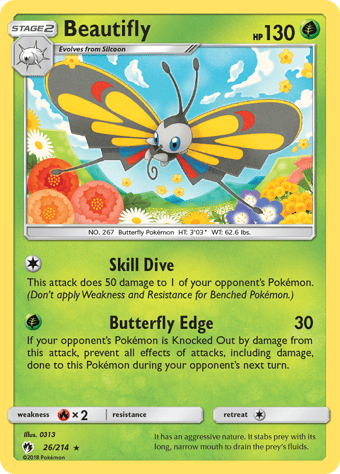 Beautifly Lost Thunder Pokemon Card