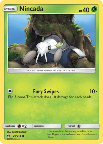 Nincada Lost Thunder Pokemon Card
