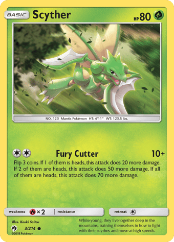 Scyther Lost Thunder Pokemon Card